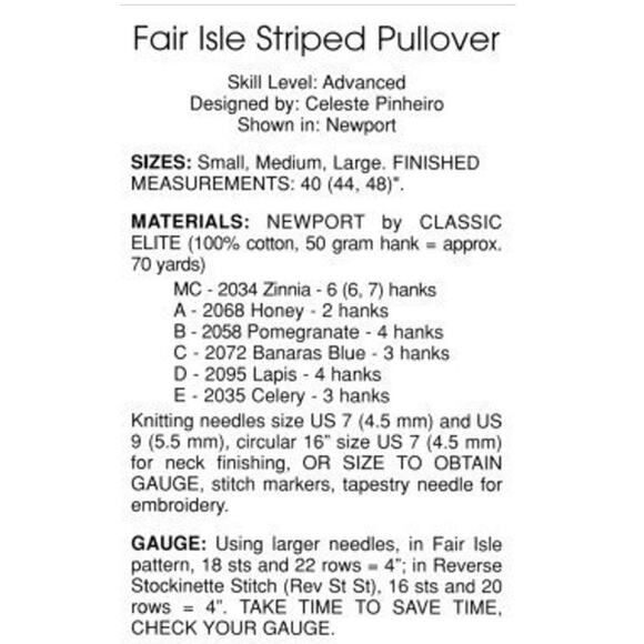 New Classic Elite Yarns 868 A Natural Progression Sweater Knitting Pattern - Picture 2 of 5